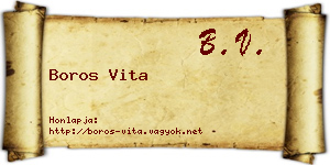 Boros Vita névjegykártya